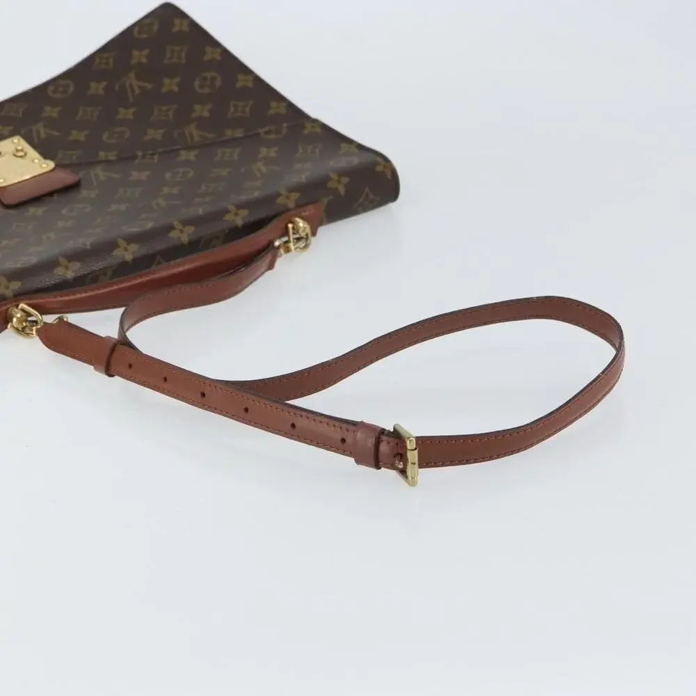 Louis Vuitton Monogram Porte Documents Bandouliere Business Bag Brown